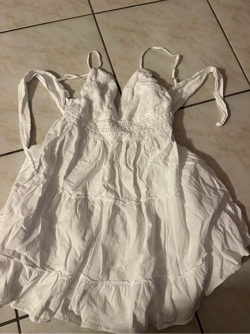 White Lace-Trim Sundress - Women